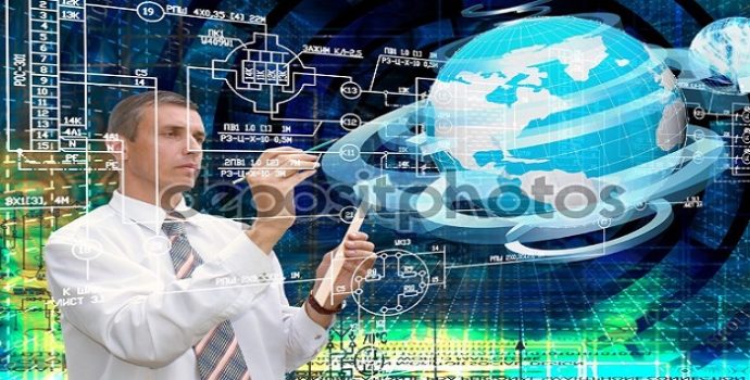 Communications connection technology generation.Engineer working scheme