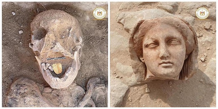 Mısır’da altın dilli mumya keşfedildi