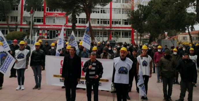 Soma’da Madenciler Eylemde: “Çalışmak zulüm, emeklilik ölüm”