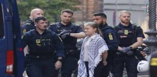 Kopenhag’da Greta Thunberg’in de Gözaltına Alındığı İsrail Karşıtı Gösteriler