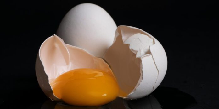 white egg on brown wooden tray